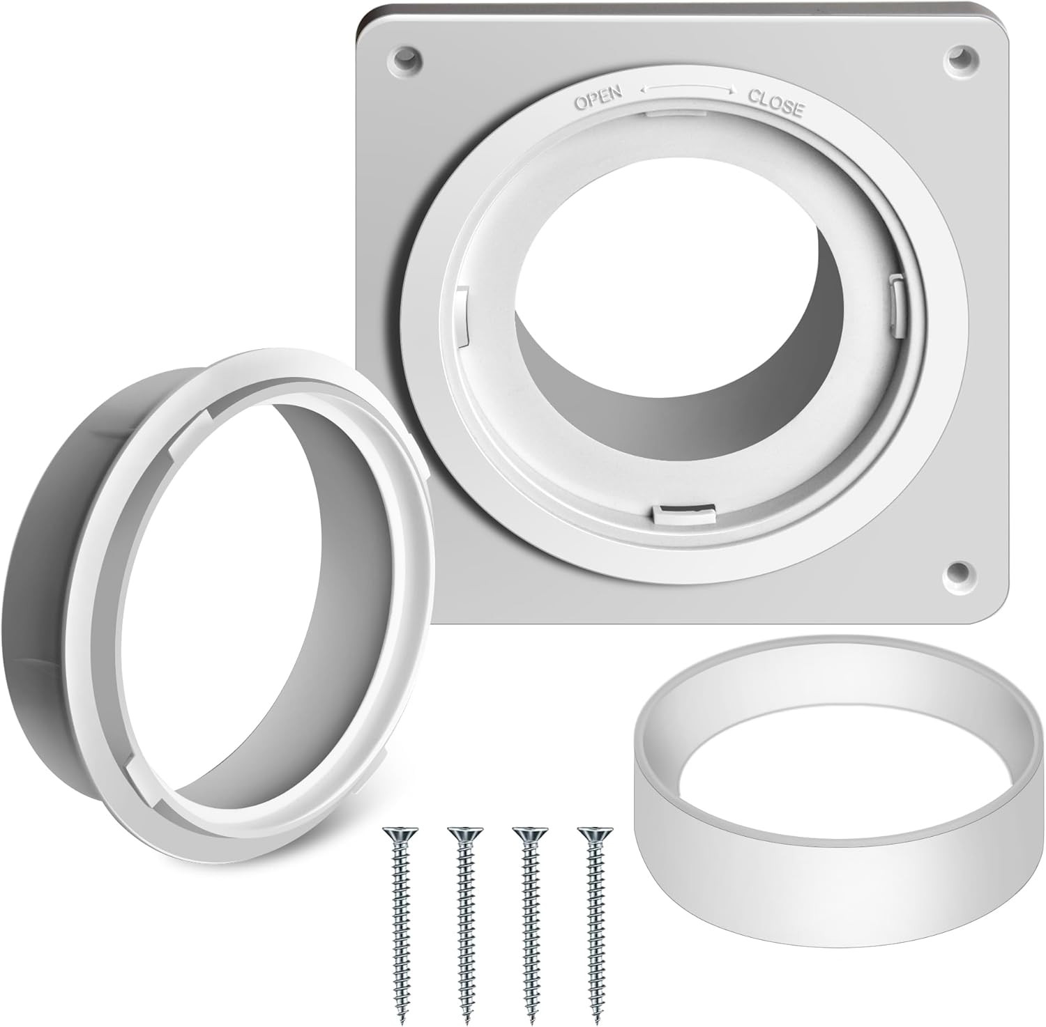Dryer Vent Connector Kit, Dryer Vent Wall Plate with Quick Connect & Disconnect,