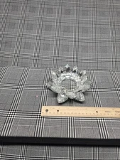 Clear Crystal Lotus Candle Holder Brand New