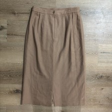 Sag Harbor Vintage 90s 100 Wool Skirt Women's Beige Size 14