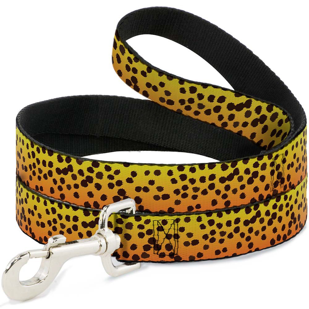 Cheetah Black Narrow 6 Foot Dog Leash