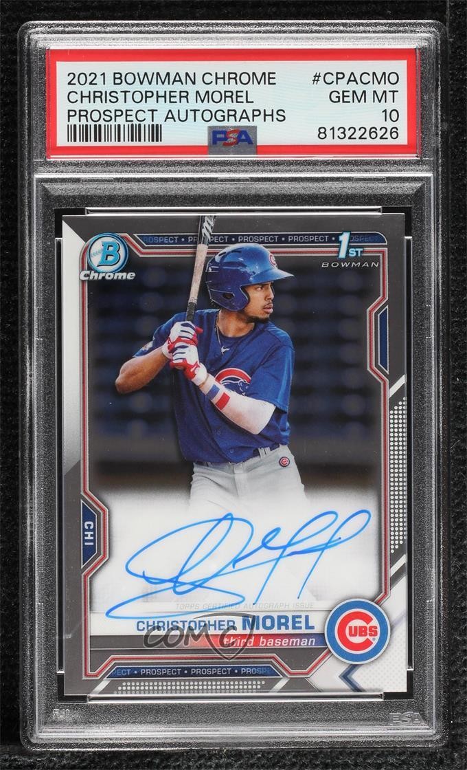 2021 Bowman Chrome Prospect Christopher Morel #CPA-CMO PSA 10 GEM MT Auto 14do