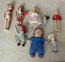 Vintage Lot Of 9 Dolls  Parts See Pics  Description