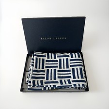 Ralph Lauren Clinton Throw Blanket 54X72 Navy NWT 325 With Box