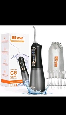 Bitvae C6 Water Flossers for Teeth - Cordless Water Dental Flosser Teeth Black 