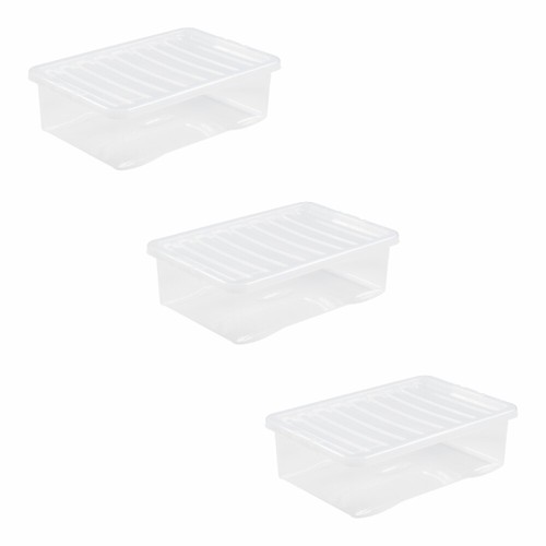 4L/32L/62L CLEAR PLASTIC Storage Box With Lid Stackable Underbed Containers - UK - Picture 40 of 54