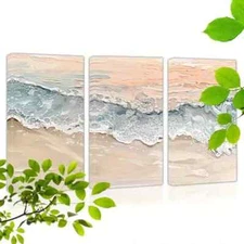 3pcs  Beach Sea Slide Wall Art Canvas Framed 50x70cm