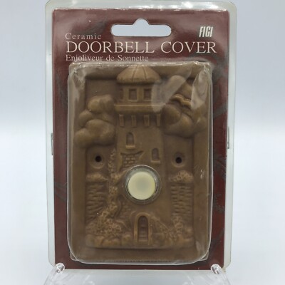 Vintage 1999 FIGI Ceramic Doorbell Sea Lighthouse Illuminated Button Cover