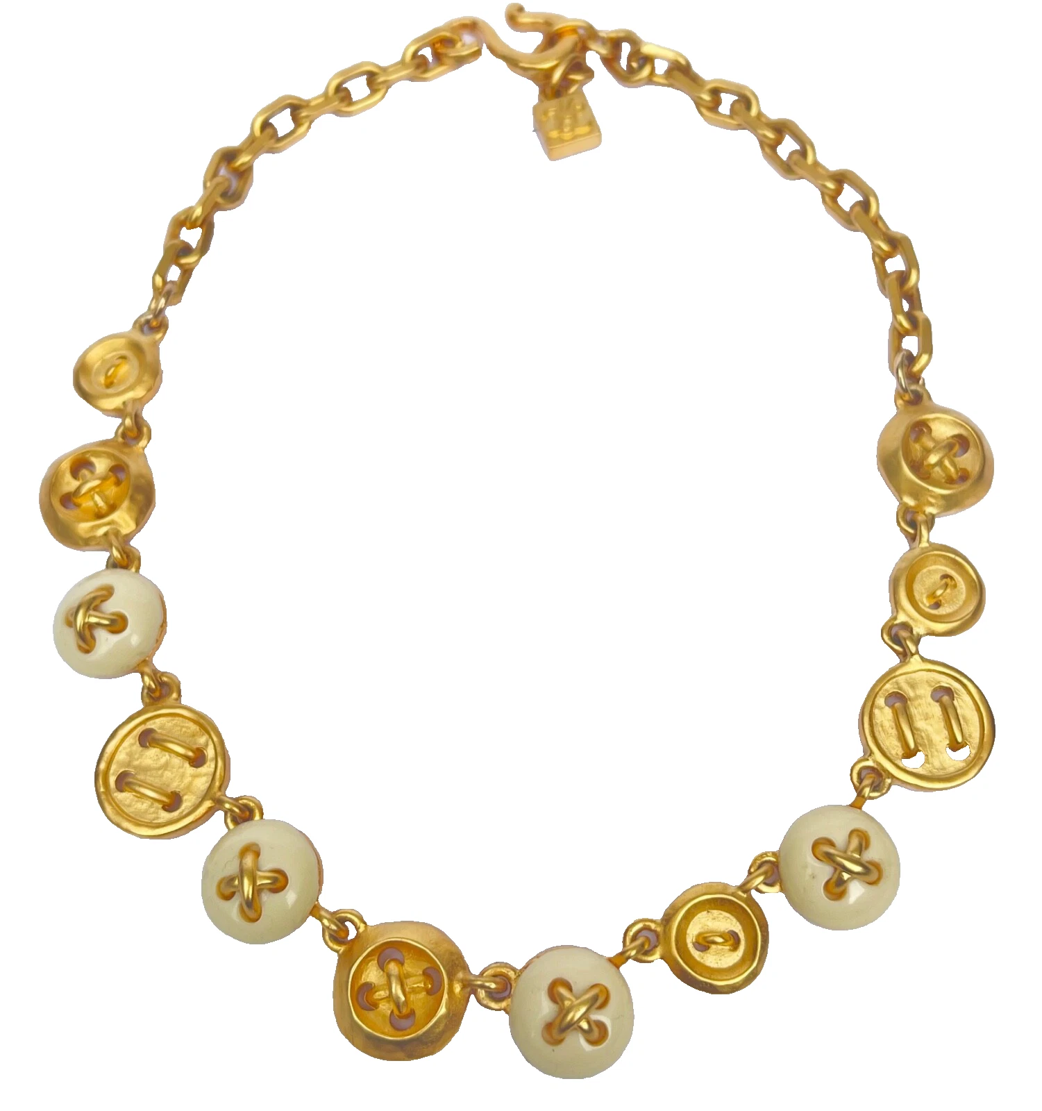 KARL LAGERFELD Vintage necklace Chanel designer Buttons never worn