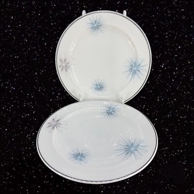 Vintage Easterling Plate Dish Set 2 Star Porcelain Ceramic Mid Century 6''Wide