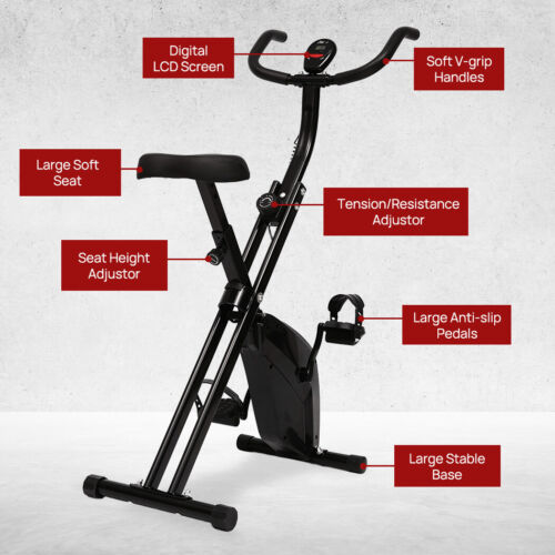 Folding Exercise Bike X-Bike Magnetic Bicycle Cycling Flywheel Fitness NEW - Picture 3 of 14