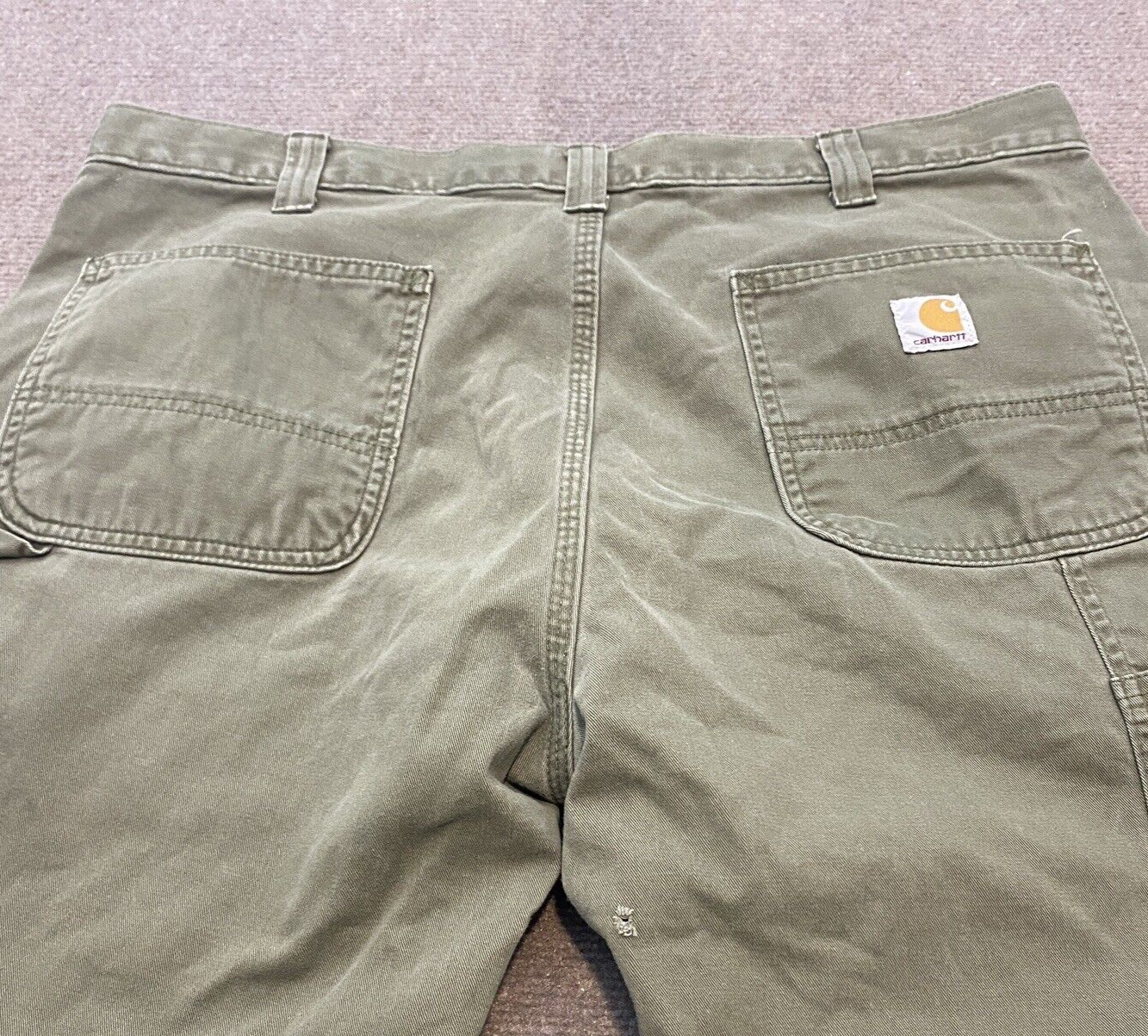 Carhartt Pants B324 ARG Men's 38 Fits 37x29 Green Relaxed Fit Carpenter Grunge