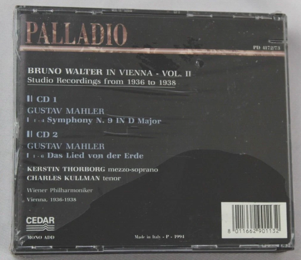 BRUNO WALTER IN VIENNA MAHLER SYMPHONY N 9 (CD, 2 DISC) [NEW] *CRACKED CASE* - Image 2 of 4