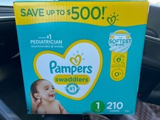 Pampers Swaddlers Disposable Diapers Size 1 , 210 Count