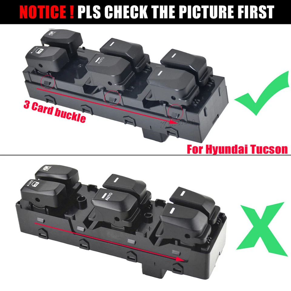 Interruptor de ventana principal eléctrico del conductor LHD RHD para Hyundai Tucson IX35 2009 2010-2015 Foto 3 de 4