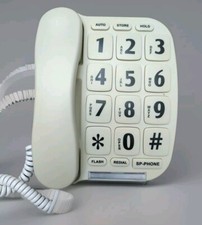 Easy Hear  See/Light Big Button Home Telephone Off White/White Corded Phone