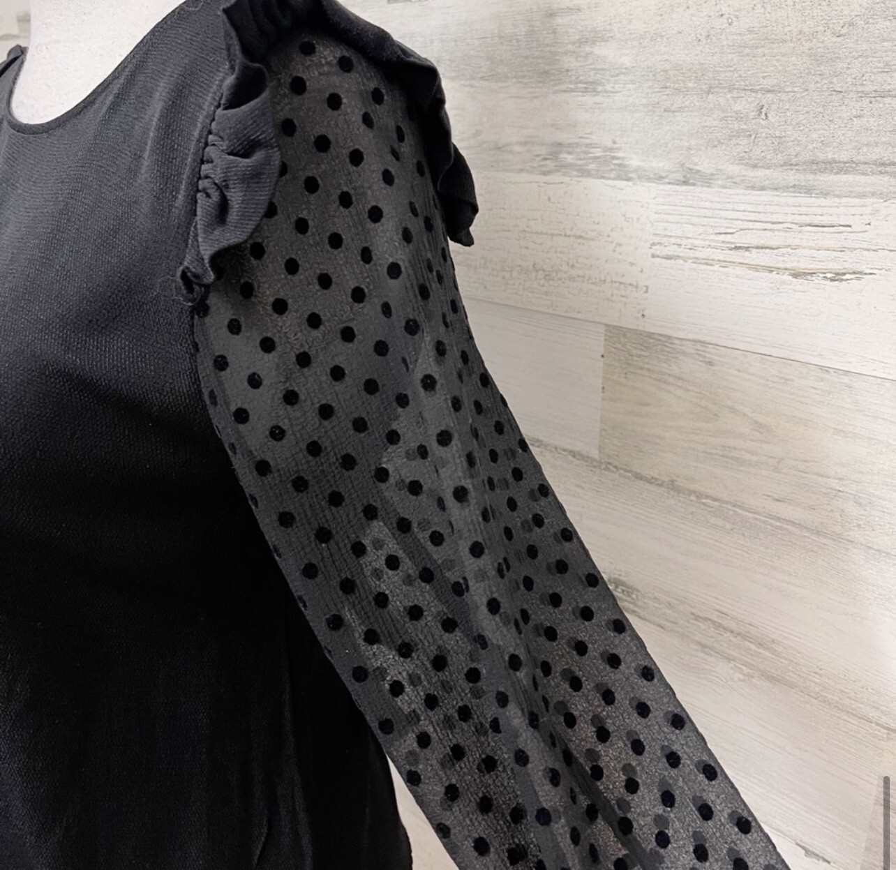 Zara Basic Collection Frilled Polka Dot Blouse Si… - image 7