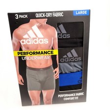 Adidas 3 Pak Performance Underwear Assorted Colors Performance Fabric USA Seller