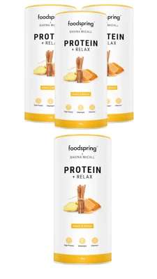 Foodspring X Davina Mccall Protein + Relax Powder 480g 1 Pack, 3 Pack Whey