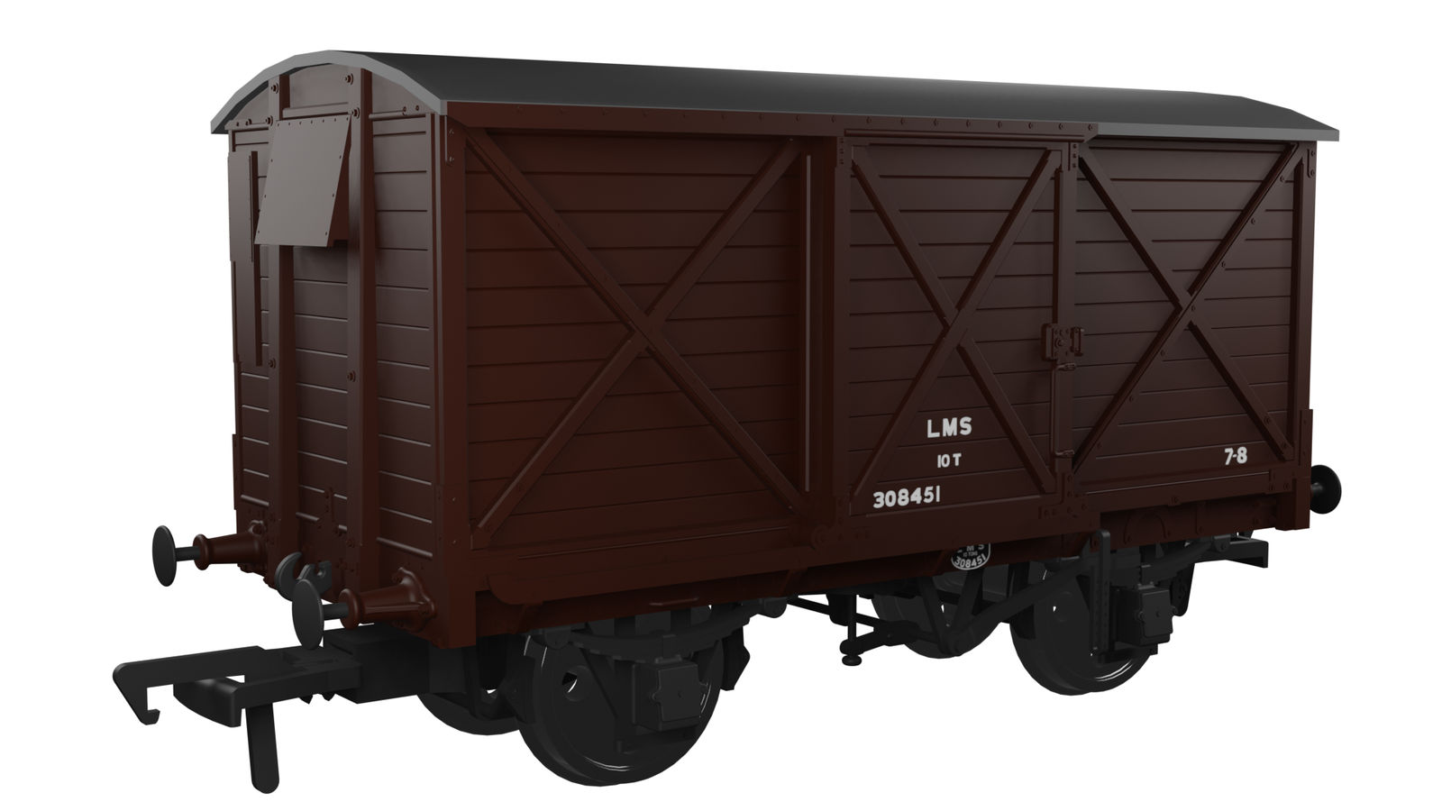 Rapido Trains 976012 OO Gauge CR Dia.67 10t Van – LMS (post-36) No.308451