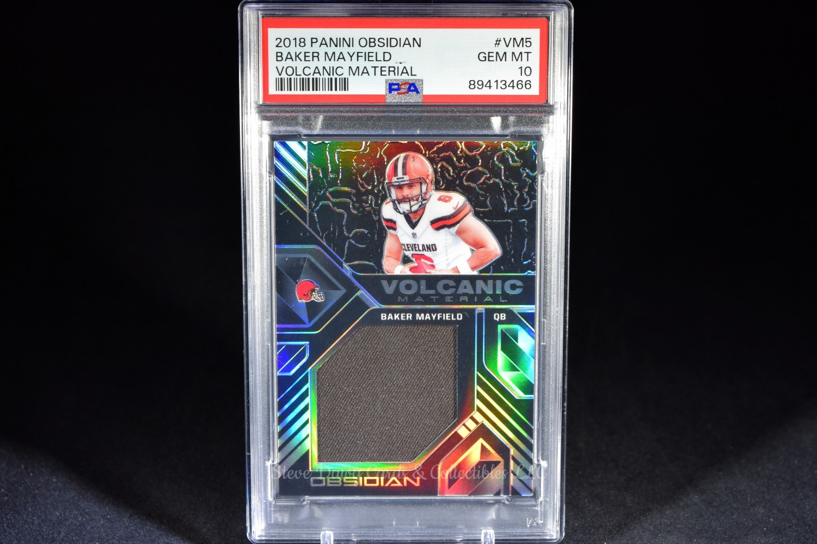 Baker Mayfield Panini Obsidian Volcanic Material #VM5 Base