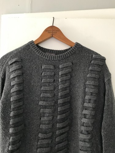 Pull pull femme Vince Camuto gris dentelle détail traversant taille S - Photo 2/5