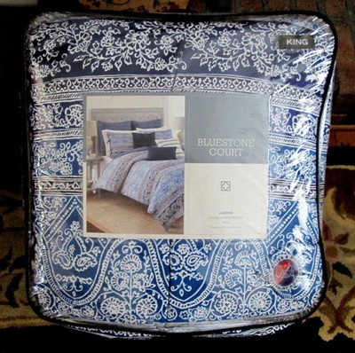 Bluestone 229 King Comforter Set 3pcs Bandana Blue Floral Ebay
