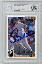 Paul Molitor Signed 1994 Collector's Choice Silver - Beckett BAS