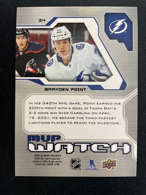 21-22 UD MVP Hockey Anniversary Watch Script 34 Brayden Point