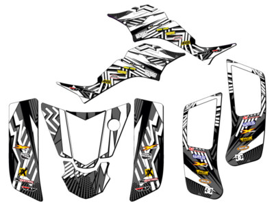 2000-2005 LT 50A MAYHEM Black Senge Graphics Kit Compatible with Suzuki