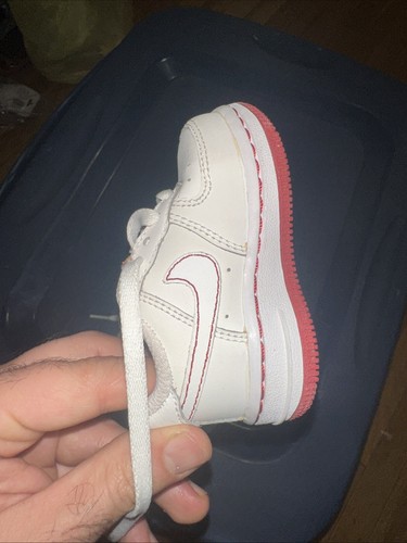 2008 Toddler Nike Air Force 1 Athletic Tennis Shoes Sneakers Red White Size 3c - Picture 6 of 10