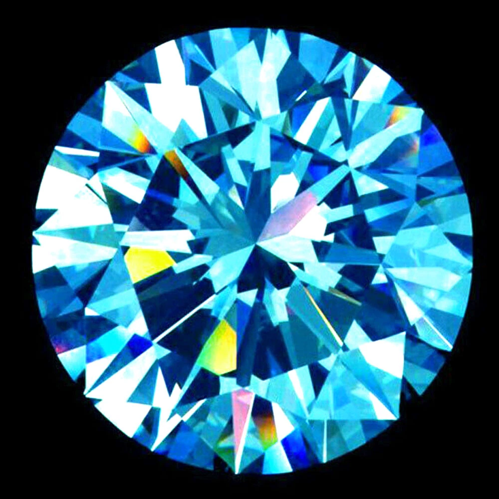 3.08CT 9.7MM ROUND DIAMOND SHAPE BLUE GENUINE MOISSANITE GEMS