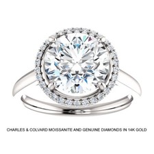 3.25 Carat Charles & Colvard Moissanite Ring in 14k White Gold