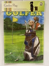 Decorative Garden Home Accent Flag 12x18 Embroidered Outline -GOLPHER