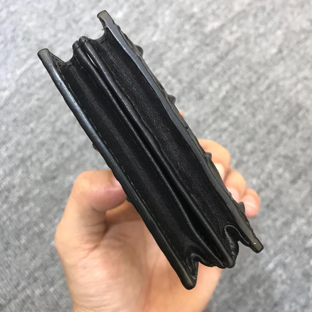 BLACK Genuine Alligator, Crocodile Leather Skin Men's Bifold Wallet image 6