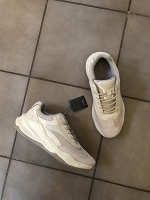 zara white leather trainers