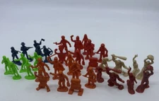 Tim Mee Mustard 34 Plastic Figure Lot Galaxy Laser Team Cavemen Zombies KK