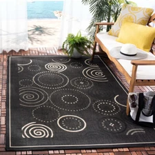 SAFAVIEH Indoor Outdoor CY1906-3908 Courtyard Black / Sand Rug