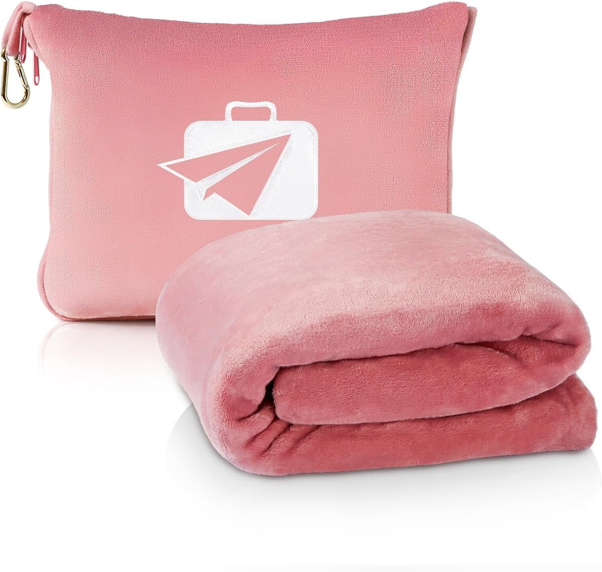 Soft Airplane Blanket Pillow in with Compact Bag, Hand Luggage
