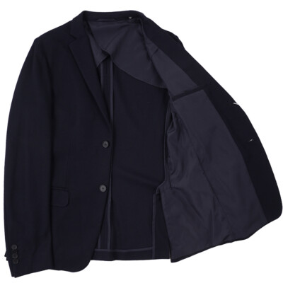 アプレッセSub Wool Navy Blazer SIZE: 2 Ermenegildo Zegna Taglio Esclusivo Wool Navy Plaid