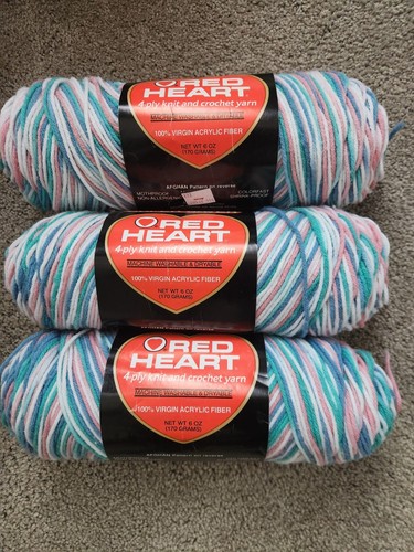 RED HEART Super Saver, Cottage Garden , Acrylic, 3 Skeins, 4 ply worsted