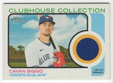 CAVAN BIGGIO 2022 Topps Heritage CLUBHOUSE COLLECTION Relic #CC-CBG Blue Jays
