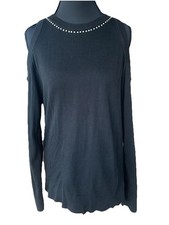 Michael Kors Women s Size Medium Sweater. Black Cold Shoulder. Long Sleeve
