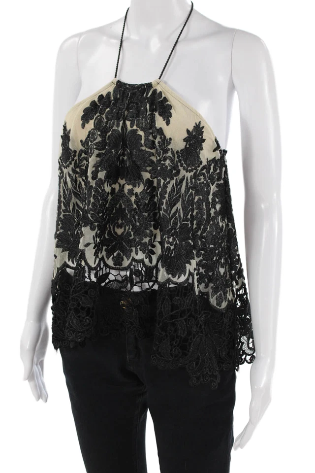 Camisola Sky Mujer Floral Cuello Alto Beige 100% Nylon Sin Mangas Talla XS Foto 2 de 4