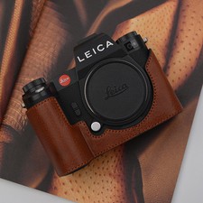 Genuine Real Leather Camera Bag Case Protect Cover Half Base For Leica SL3 SL3S