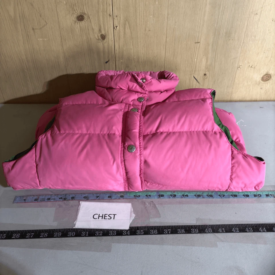 J Crew Snap Button & Zip Insulated Gorpcore Down Filled Puffer Vest Pink Medium - Image 3 of 4