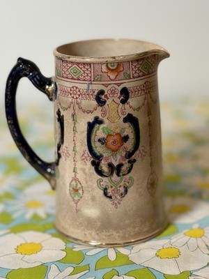 Beautiful Antique Vintage S.J.B Samuel Johnson Burslem , England Pitcher Stamped