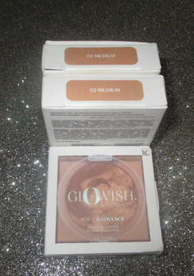 3x Huda Beauty GloWish Soft Radiance Bronzing Powder - 02 MEDIUM - 0.1 oz NIB