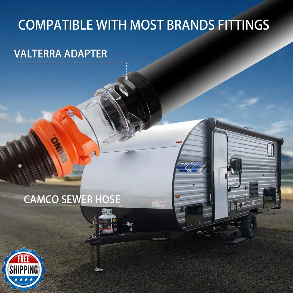 GLOBIZ 3.5" RV Clear Sewer Hose Adapter Sewer Hose Extender Compatible with M - Image 2 of 4