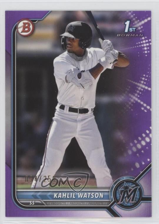 2022 Bowman Prospects Purple Border /250 Kahlil Watson #BP-3