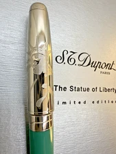 S.T. Dupont Statue of Liberty LE, 184/350, rollerball pen Platinum Green lacquer